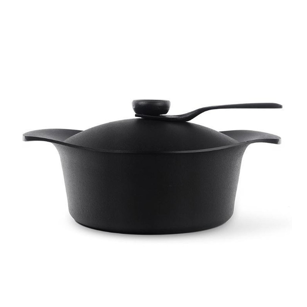 SORI_Nambu_DShallowLidandHandle_AD 日本 柳宗理 南部鐵器雙耳深鍋 22cm 附黑鐵蓋及把手