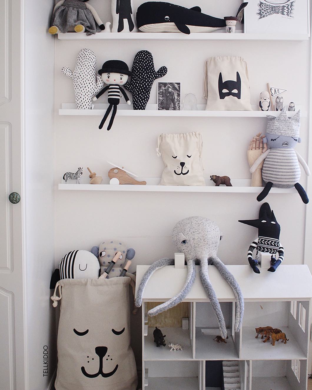 Tellkiddo 瑞典可愛圖案帆布收納袋 睡睡熊4