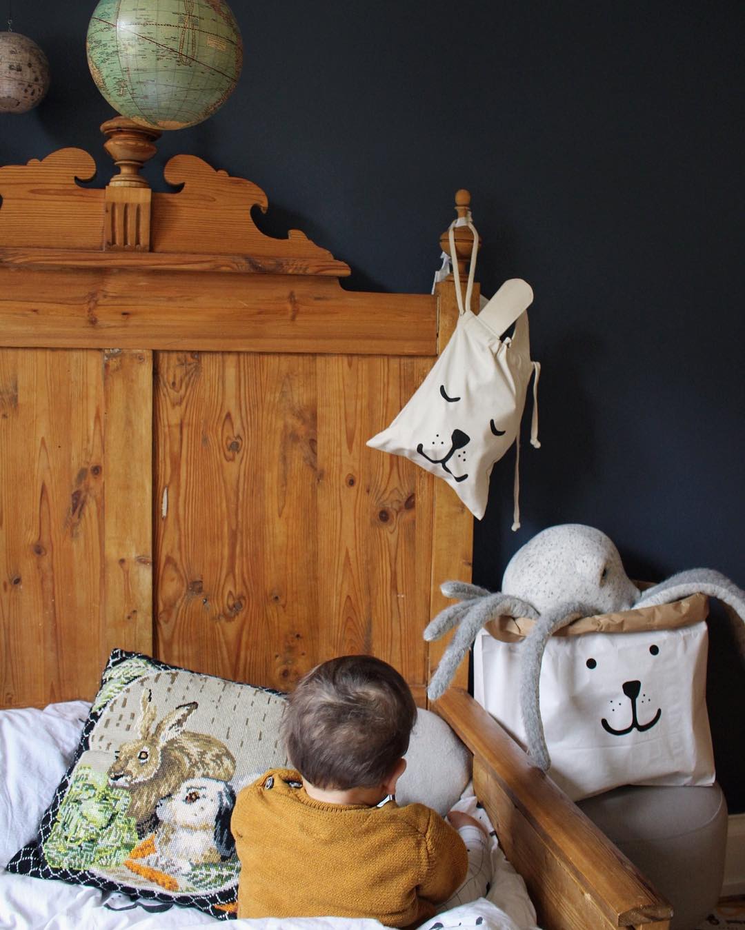 Tellkiddo 瑞典可愛圖案牛皮紙收納袋 小熊 (小)4