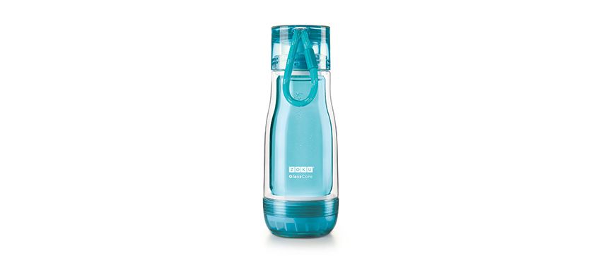 美國 ZOKU 繽紛玻璃雙層隨身瓶 355ml (淺藍)