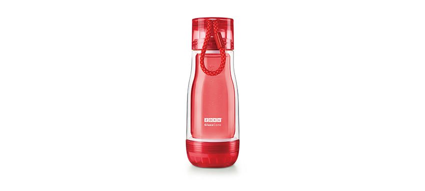 美國 ZOKU 繽紛玻璃雙層隨身瓶 355ml (紅)