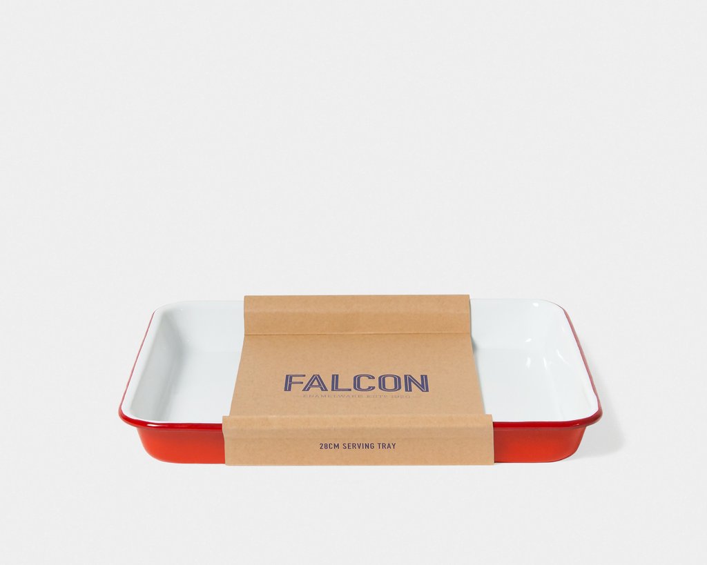 英國 Falcon 獵鷹琺瑯 托盤 烤盤 (紅白)