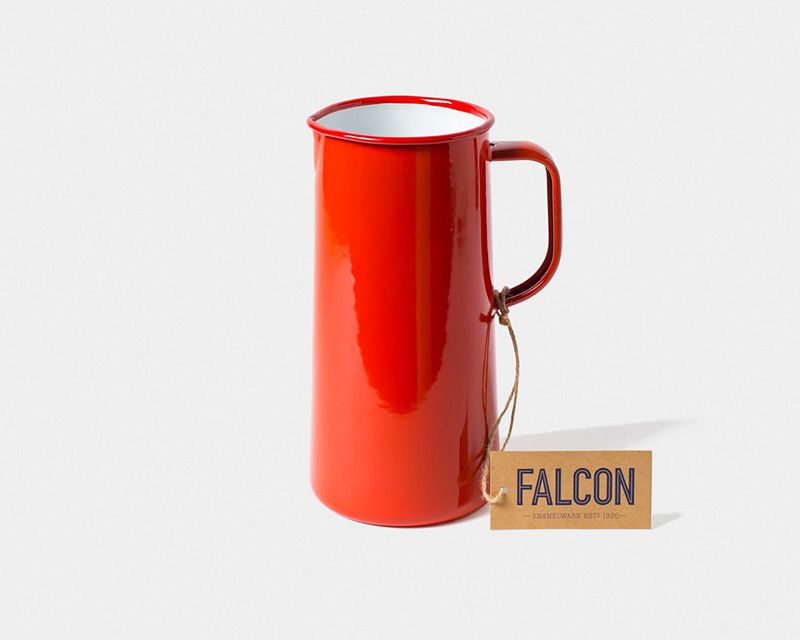英國 Falcon 獵鷹琺瑯 牛奶罐 水罐 1704ml (紅白)