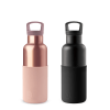 美國 HYDY 時尚不銹鋼保溫水瓶輕巧雙瓶組 黑瓶油墨黑+蜜粉金瓶拿鐵