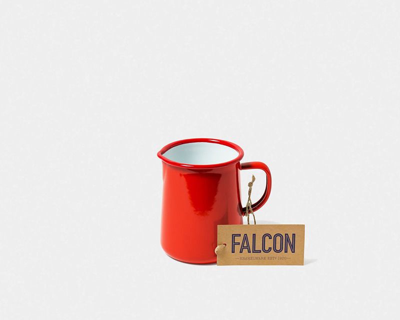 英國 Falcon 獵鷹琺瑯 牛奶罐 水罐 醬汁罐 536ml (紅白)