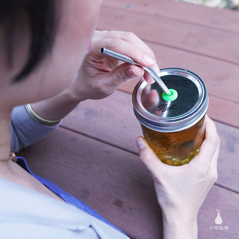 美國 Ball 梅森罐 繽紛吸管孔飲料杯組 寬口系列