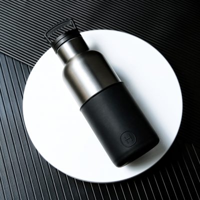 美國 HYDY 時尚不銹鋼保溫水瓶 480ml 鈦灰瓶 (油墨黑)