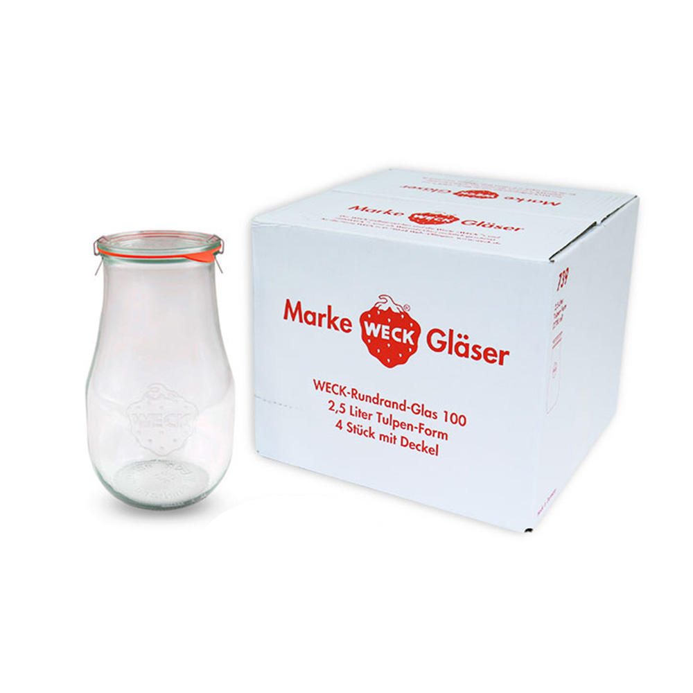 WECK_739x4_AD 德國 WECK 739 玻璃密封罐 Tulip Jar 2700ml 單箱4入
