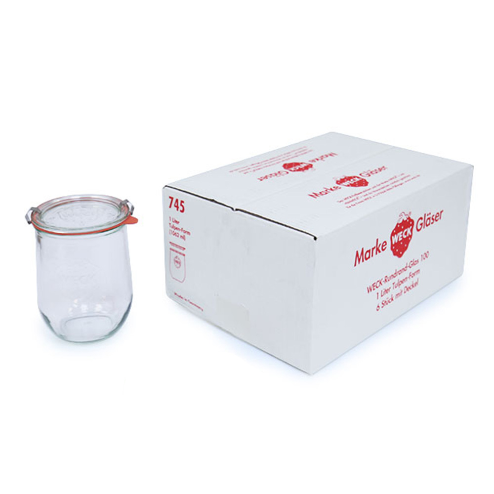 WECK_745x6_AD 德國 WECK 745 玻璃密封罐 Tulip Jar 1062ml 單箱6入