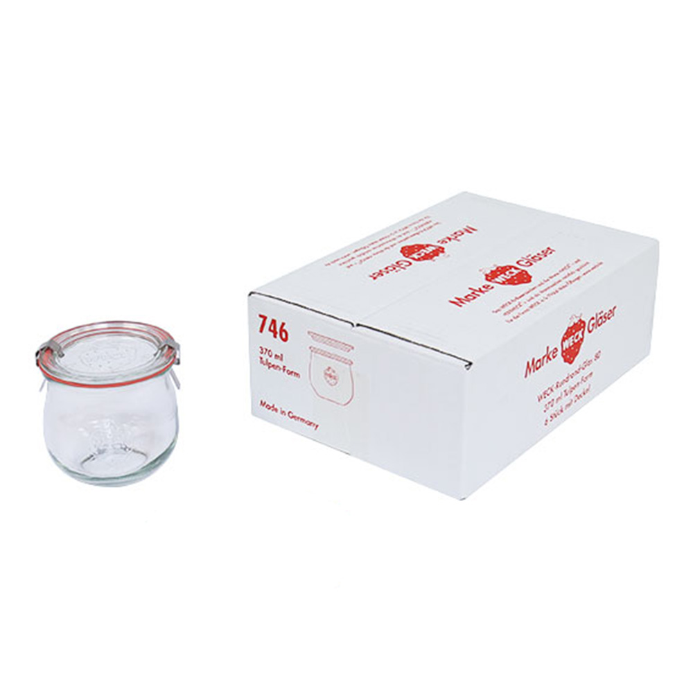 WECK_746x6_AD 德國 WECK 746 玻璃密封罐 Tulip Jar 370ml 單箱6入