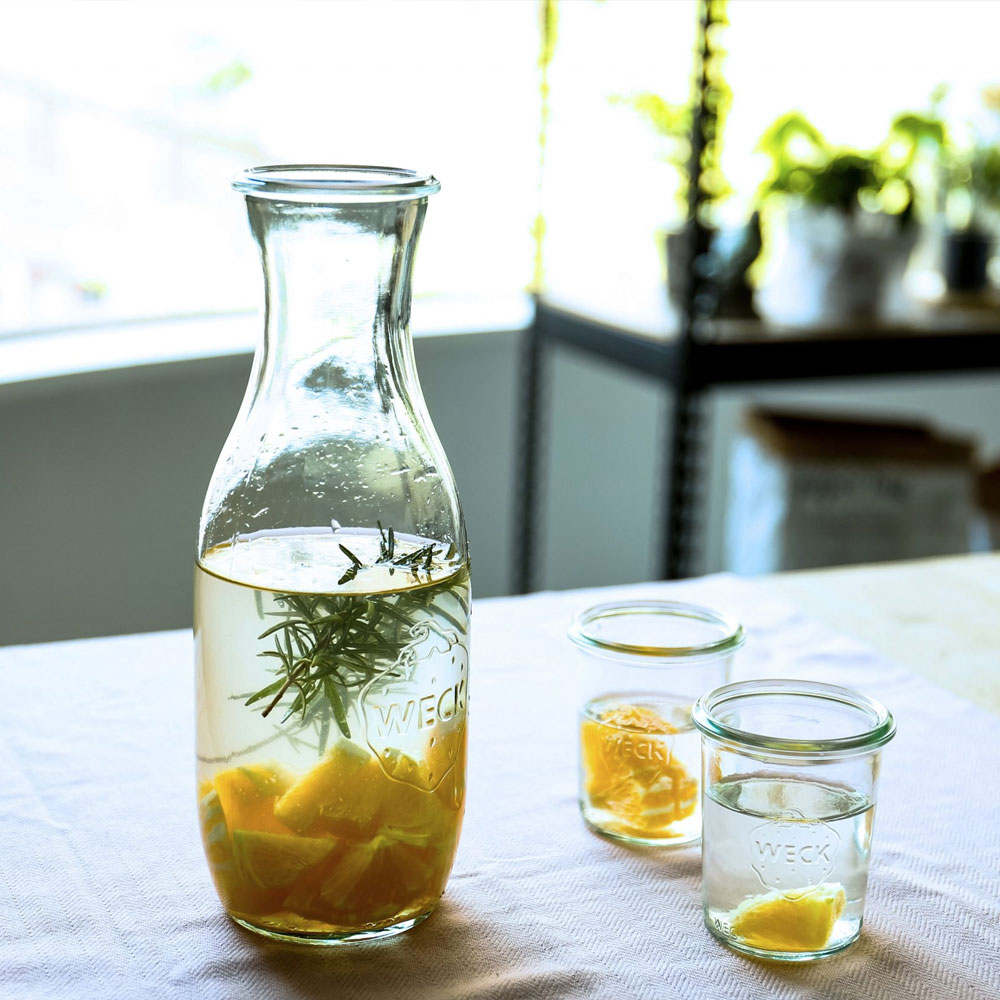 WECK_766_02 德國 WECK 766 玻璃密封罐 Juice Jar 1062ml 單箱6入