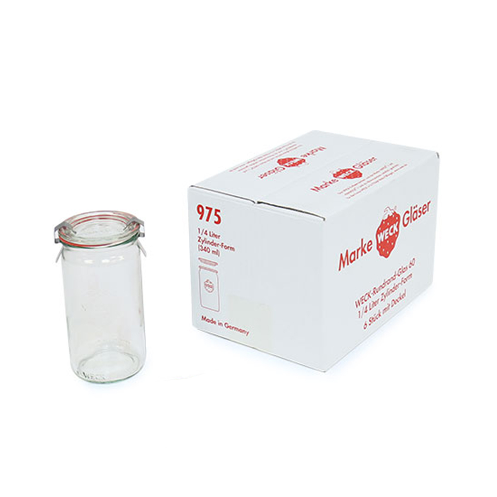 WECK_975x6_AD 德國 WECK 975 玻璃密封罐 Straight Jar 340ml 單箱6入