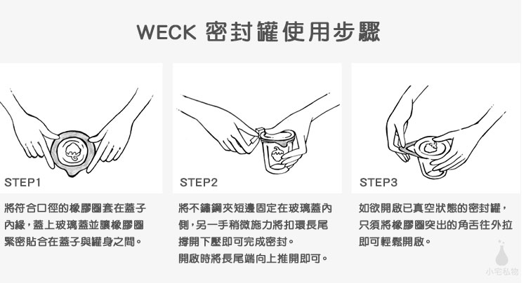 德國 WECK 玻璃密封罐 使用說明