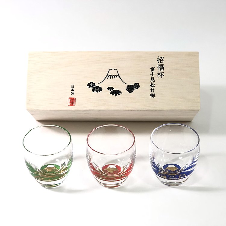 2000x_富士招福杯1 日本 招福杯 富士見松竹梅 冷酒杯 清酒杯組