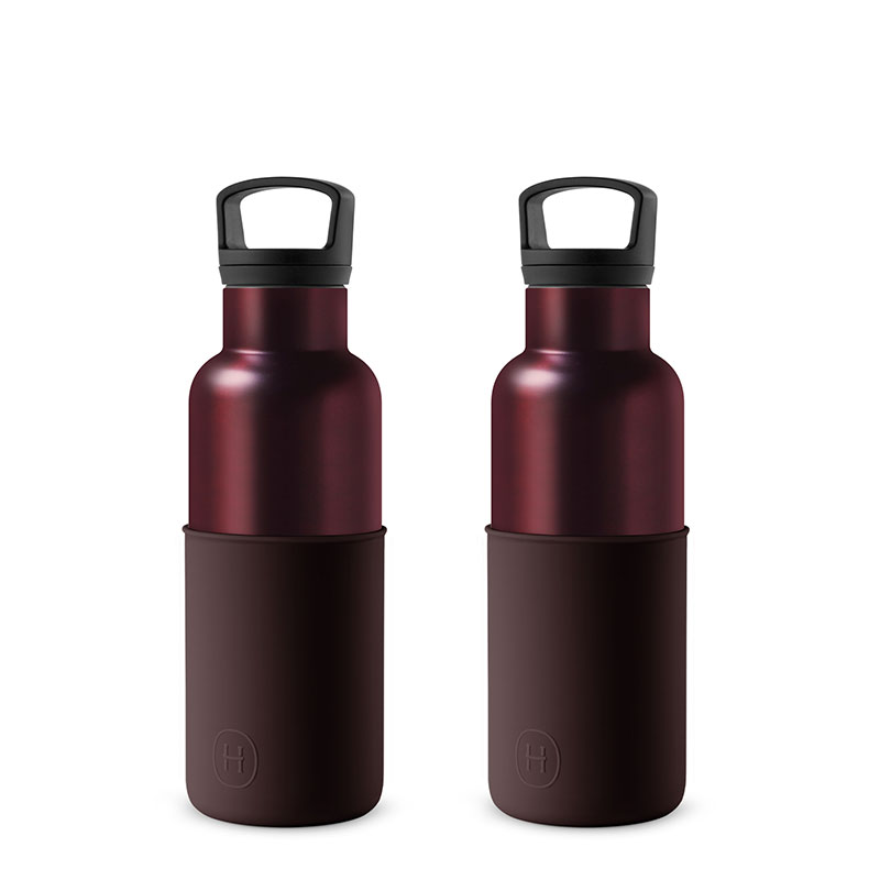 美國 HYDY 時尚不銹鋼保溫水瓶雙瓶組 勃根地紅瓶2入