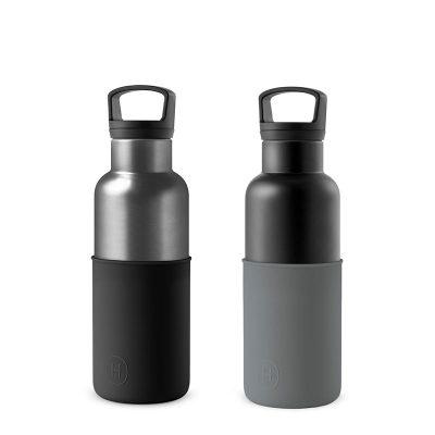 美國 HYDY 時尚不銹鋼保溫水瓶雙瓶組 輕巧黑瓶+鈦灰瓶 (顏色任選)