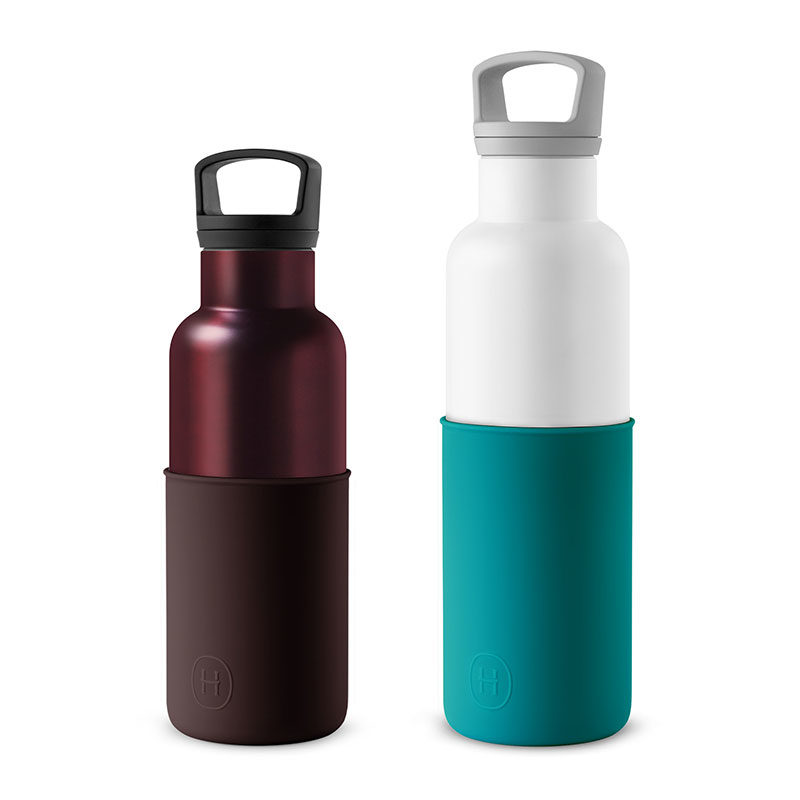 美國 HYDY 時尚不銹鋼保溫水瓶雙瓶組 白瓶+勃根地紅瓶 (顏色任選)