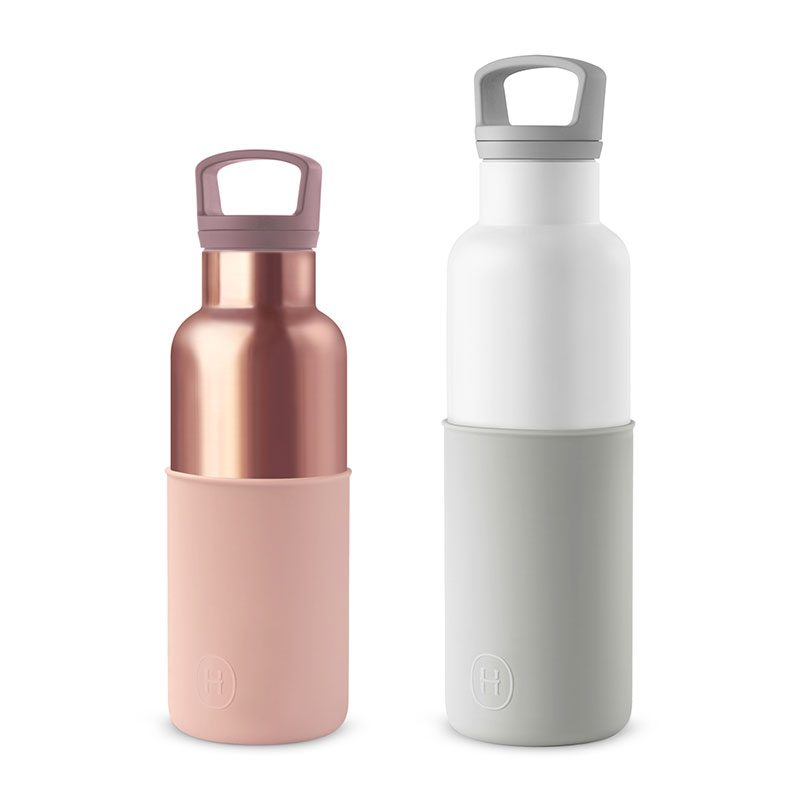 美國 HYDY 時尚不銹鋼保溫水瓶雙瓶組 白瓶+蜜粉金瓶 (顏色任選)