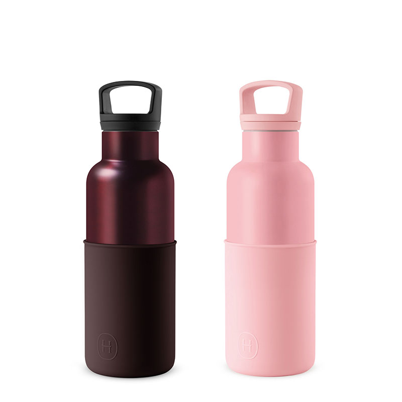 美國 HYDY 時尚不銹鋼保溫水瓶雙瓶組 玫瑰粉瓶+勃根地紅瓶 (顏色任選)