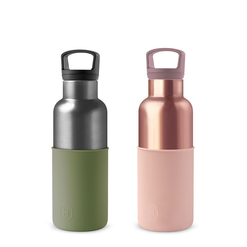 美國 HYDY 時尚不銹鋼保溫水瓶雙瓶組 蜜粉金瓶+鈦灰瓶 (顏色任選)