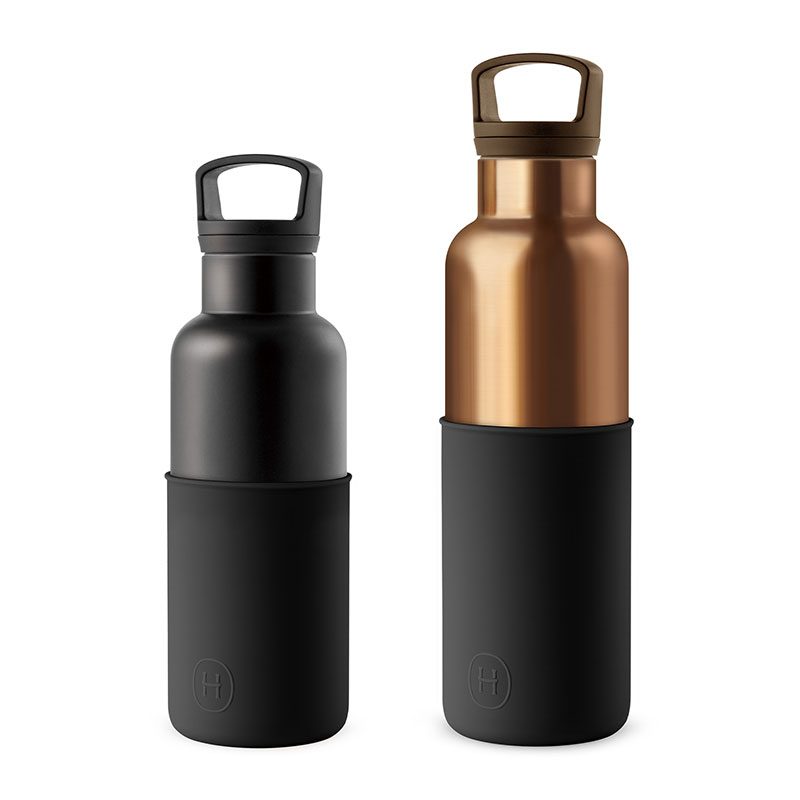 美國 HYDY 時尚不銹鋼保溫水瓶雙瓶組 古銅金瓶+輕巧黑瓶 (顏色任選)