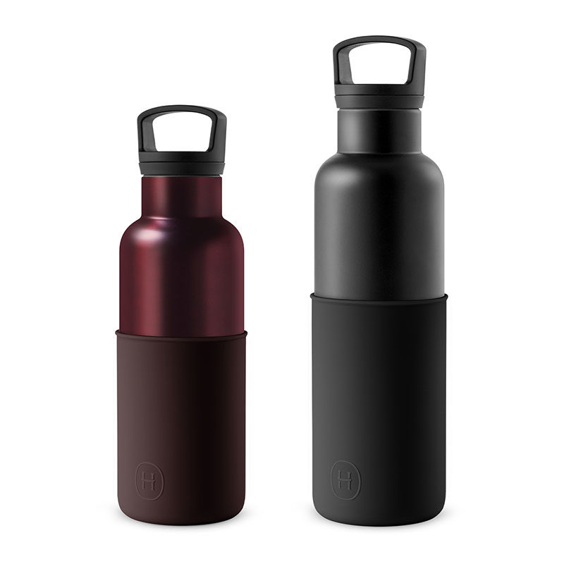 美國 HYDY 時尚不銹鋼保溫水瓶雙瓶組 黑瓶+勃根地紅瓶 (顏色任選)