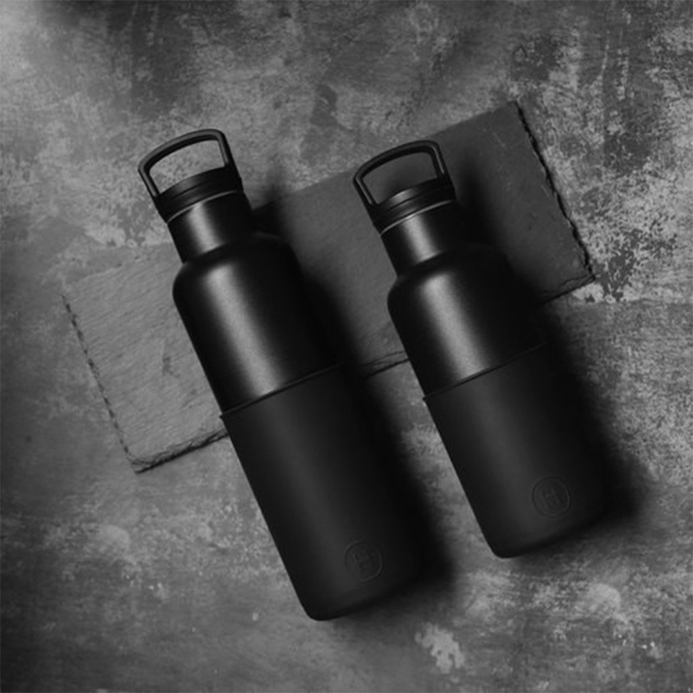 美國 HYDY 時尚不銹鋼保溫水瓶雙瓶組 黑瓶+輕巧黑瓶 (顏色任選)
