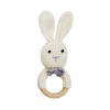 美國 Mali Wear 天然原木手工嬰幼兒兔兔造型手搖鈴固齒玩具 大白兔款