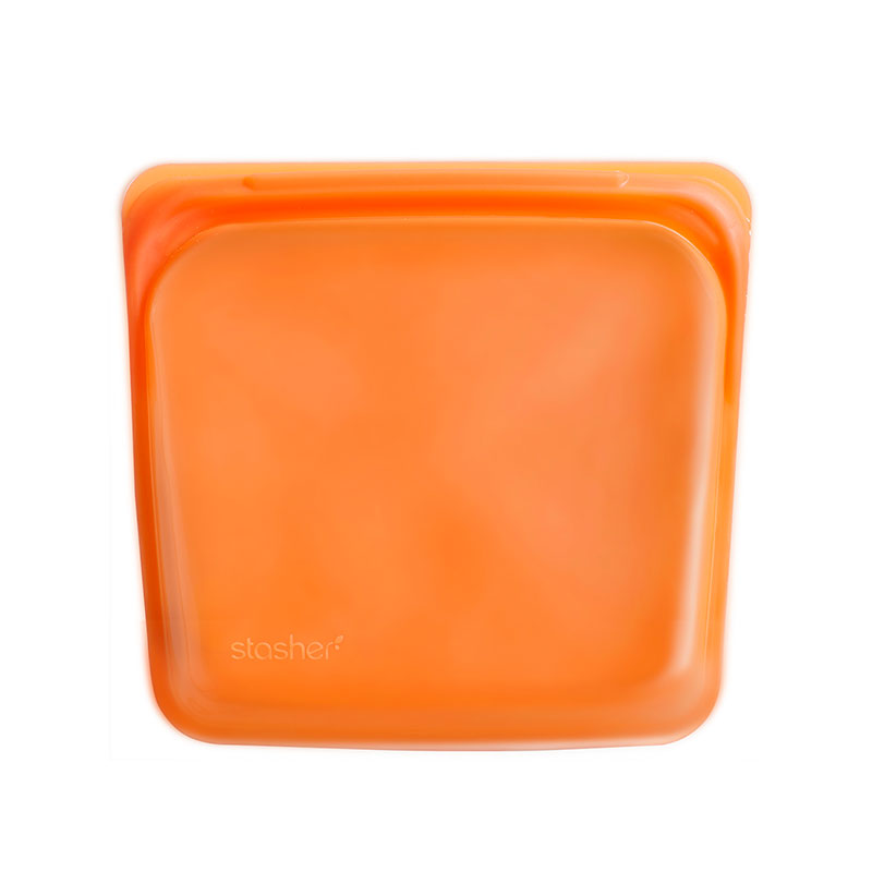 美國 Stasher 矽膠密封袋 方形 柑橙橘