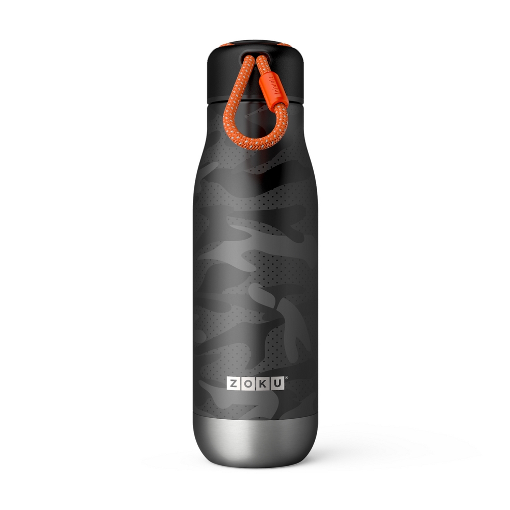 美國 ZOKU 設計款 真空不鏽鋼保溫瓶 500ml 黑迷彩