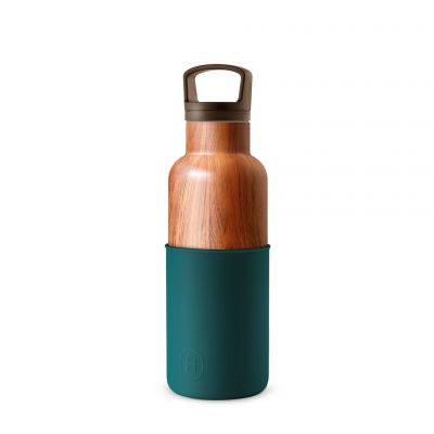 美國 HYDY 時尚不銹鋼保溫水瓶 480ml 木紋瓶 (孔雀綠)