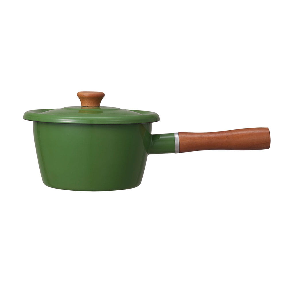 CB北歐系列琺瑯原木加蓋片手湯鍋-森林綠-(1)