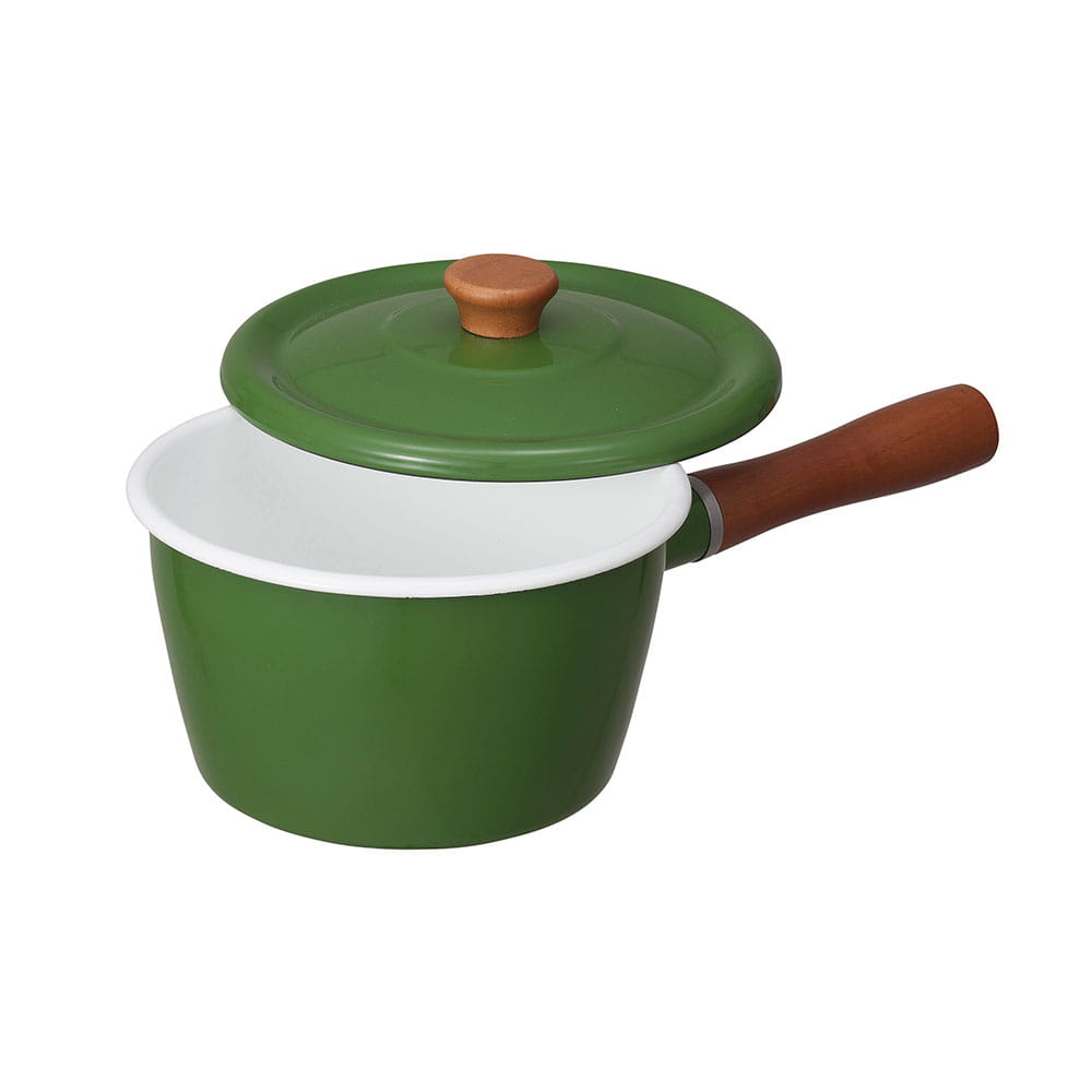 CB北歐系列琺瑯原木加蓋片手湯鍋-森林綠-(2)