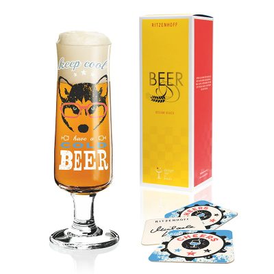 德國 RITZENHOFF BEER 新式啤酒杯-酷酷眼鏡狗