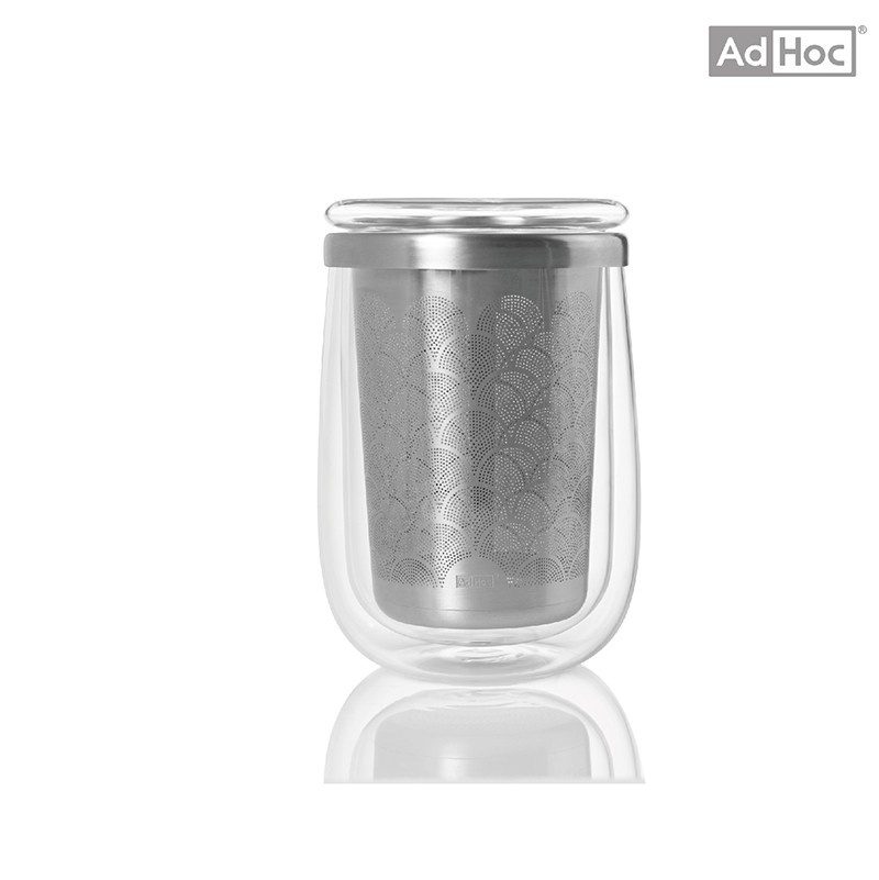 德國 AdHoc 雙層玻璃茶杯附不銹鋼濾茶器 TF20