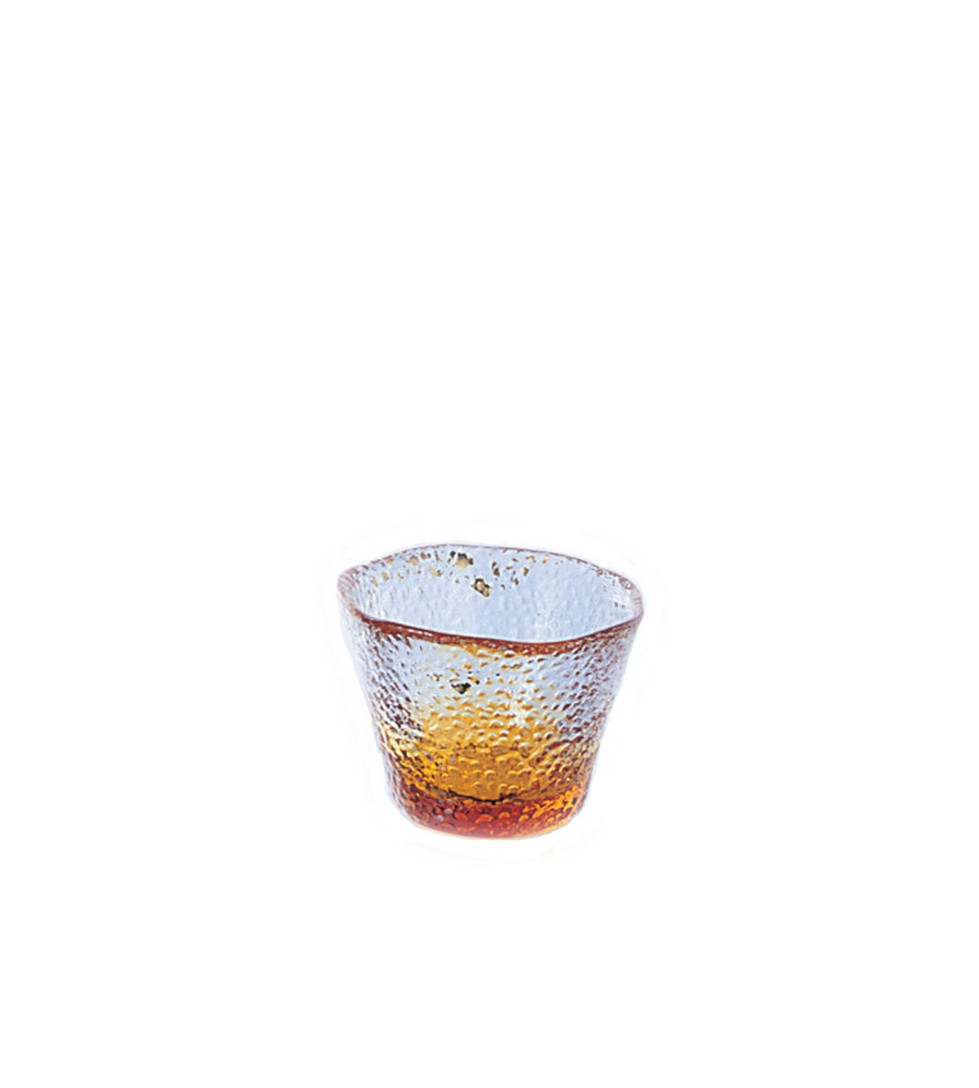 日本津輕 手作黃色琉璃清酒杯 1