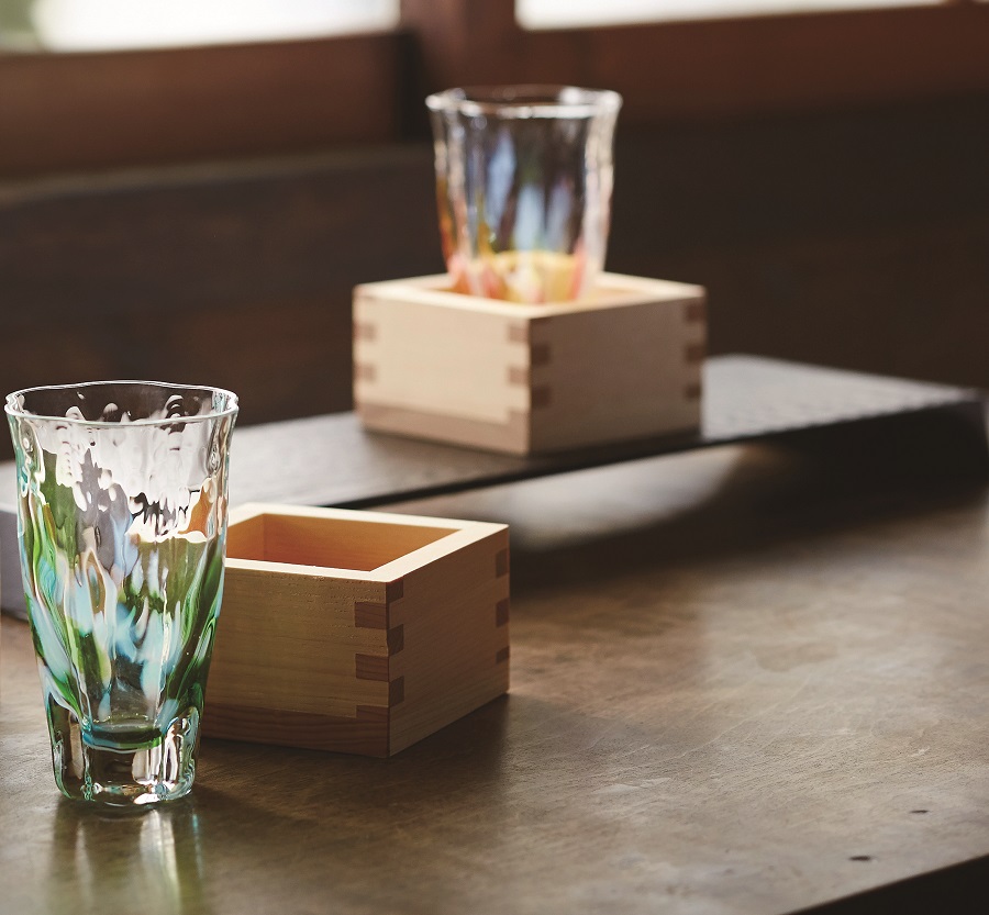 日本津輕 手作清酒杯-萌綠(含木盒) 1