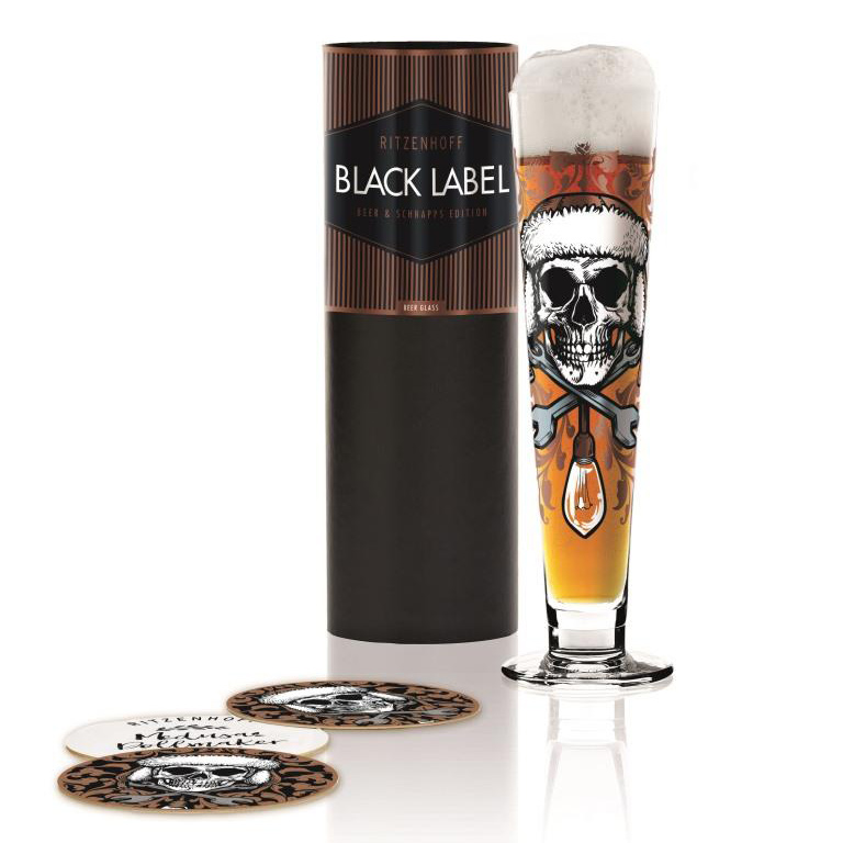 德國 RITZENHOFF BLACK LABEL 黑標經典啤酒杯-骷顱啤酒王
