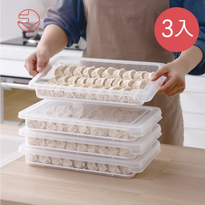 SHIMOYAMA_可疊式冰箱水餃:麵點冷藏冷凍保鮮盒-3入-1