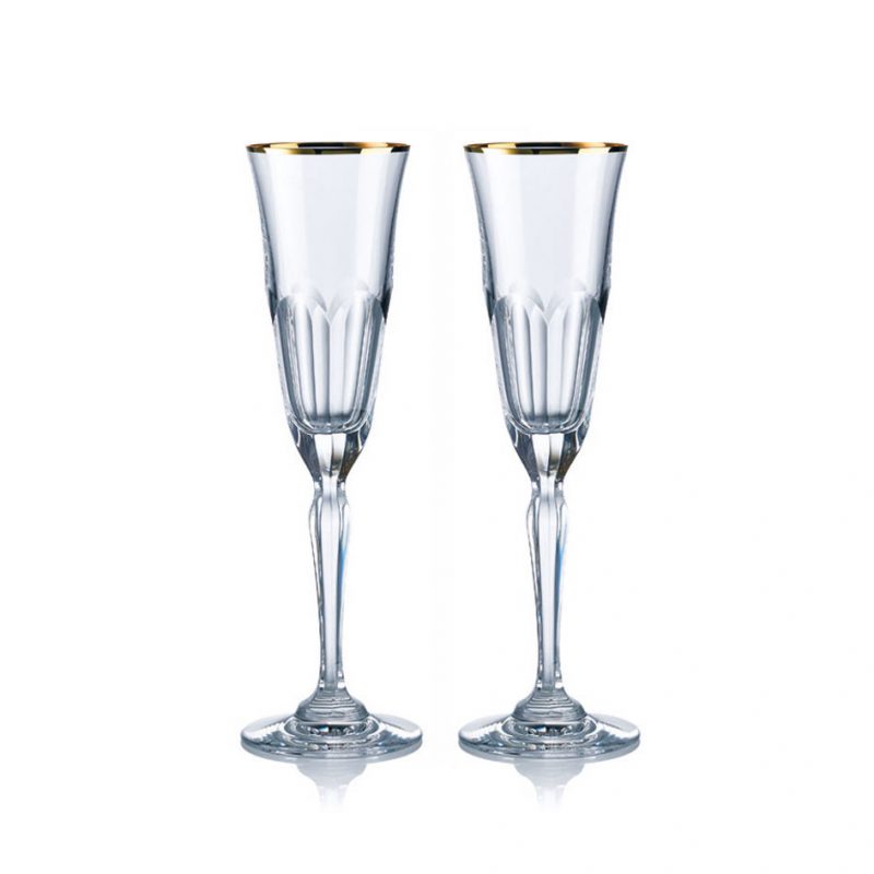 歐洲 ROGASKA 水晶玻璃 AULIDE GOLD 金色歐雷帝 香檳杯 2支裝