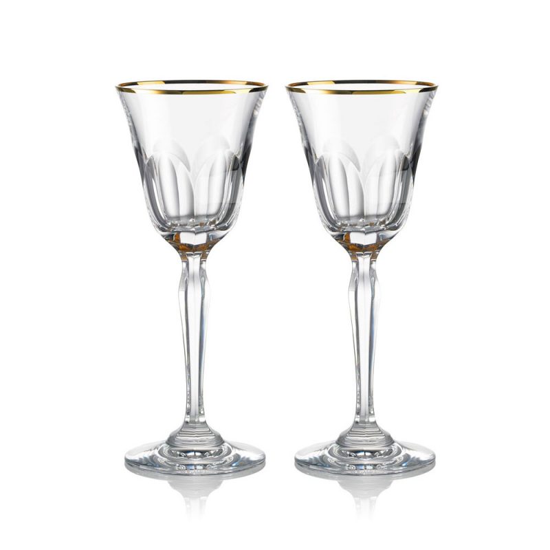 歐洲 ROGASKA 水晶玻璃 AULIDE GOLD 金色歐雷帝 白酒杯 2支裝