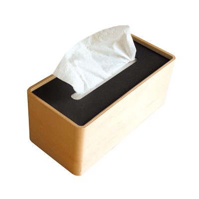 日本 Lemnos STOCK 木質面紙盒 (黑)
