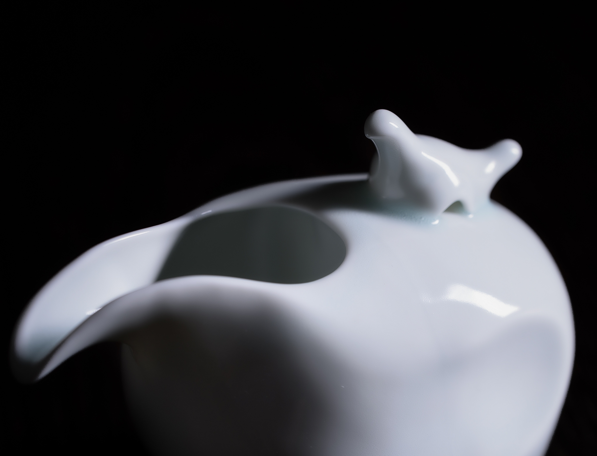 日本 三川內燒 鶯鳴 片口 清酒壺