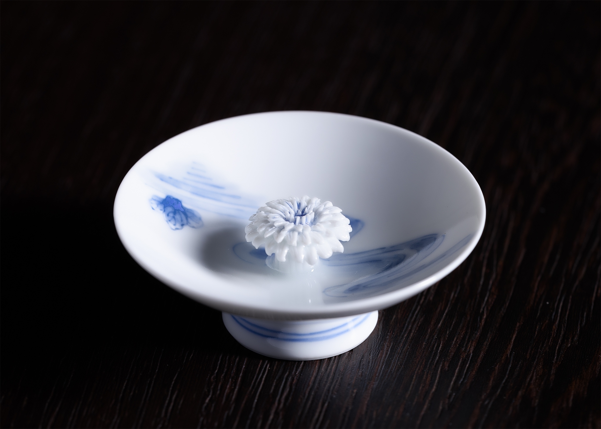 日本 三川內燒 菊飾丸 清酒杯