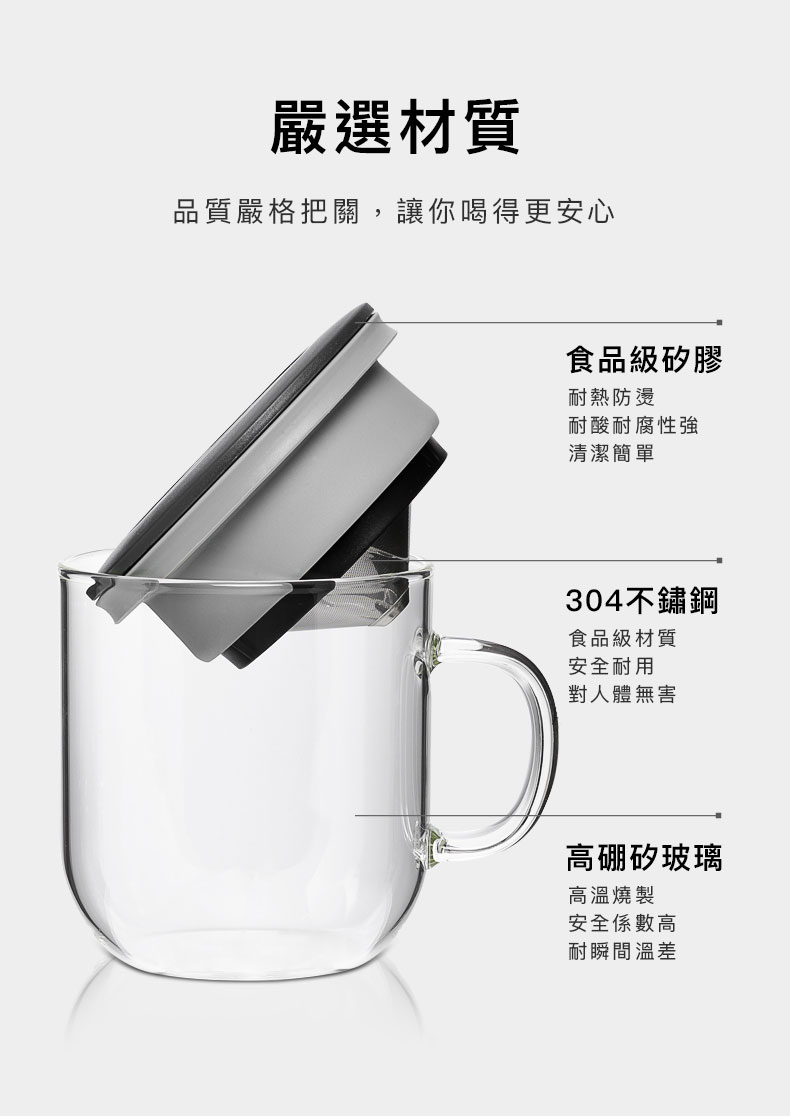 PO:Selected 免濾紙研磨過濾咖啡杯 350ml 材質