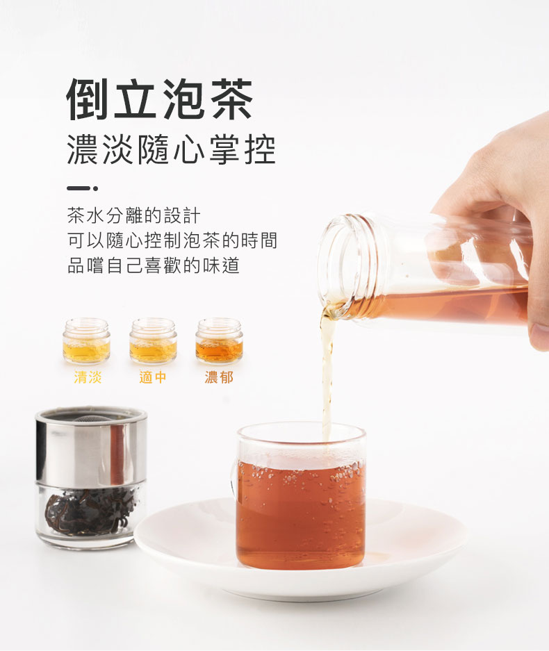 PO:Selected 攜帶式雙層玻璃泡茶杯 200ml (水晶)