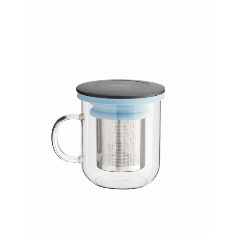 丹麥設計 PO:Selected 玻璃泡茶杯 350ml (藍+黑)