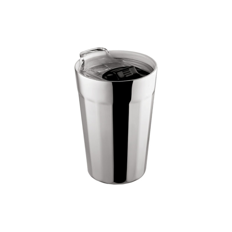 丹麥設計 PO:Selected 陶瓷內膽 不鏽鋼棱角保溫杯 300ml (銀色)