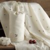 日本霜山 樱桃印花嬰幼兒棉紗蓋毯 (附收納袋) 112x112cm