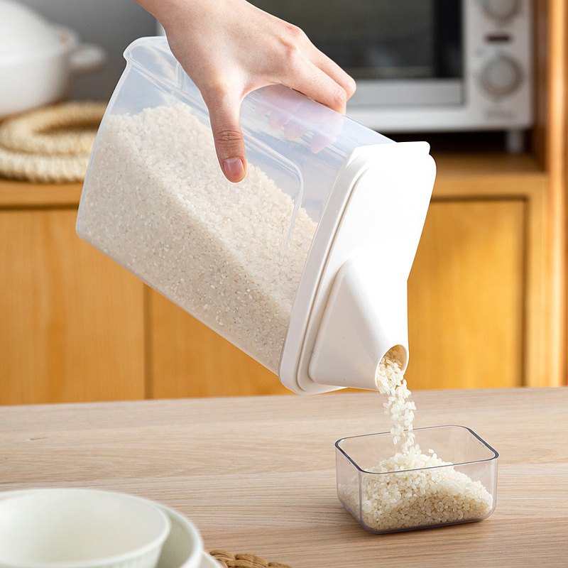 800x0-1 日本霜山 漏斗式雜糧穀物儲米桶 (附量杯) 2.3L (3入)